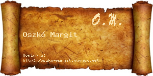 Oszkó Margit névjegykártya